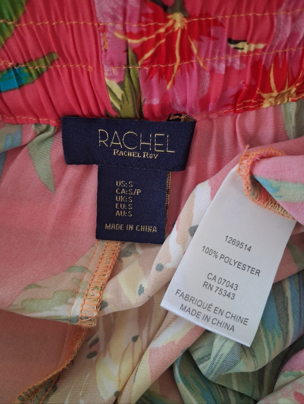 🌺🦜🌴 Rachel Roy Pink Tropical-Print Wide Leg Pants Sm 🌴🦜🌺 - Picture 8 of 8